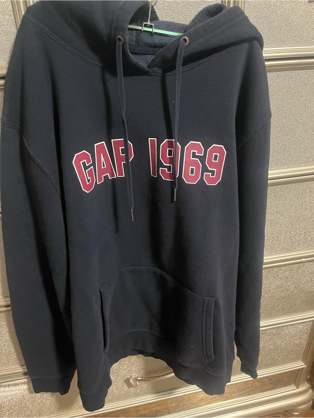 GAP  Navy Crewneck Hoodie with Maroon Logo